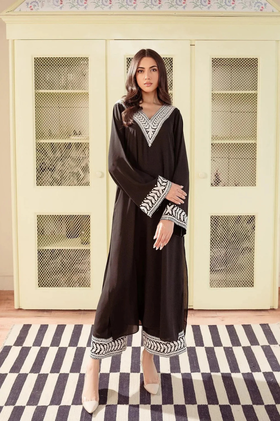 Best Selling - Noir 2pc- Embroidered Dress