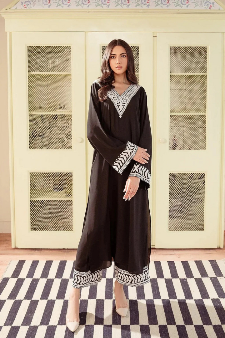 Best Selling - Noir 2pc- Embroidered Dress