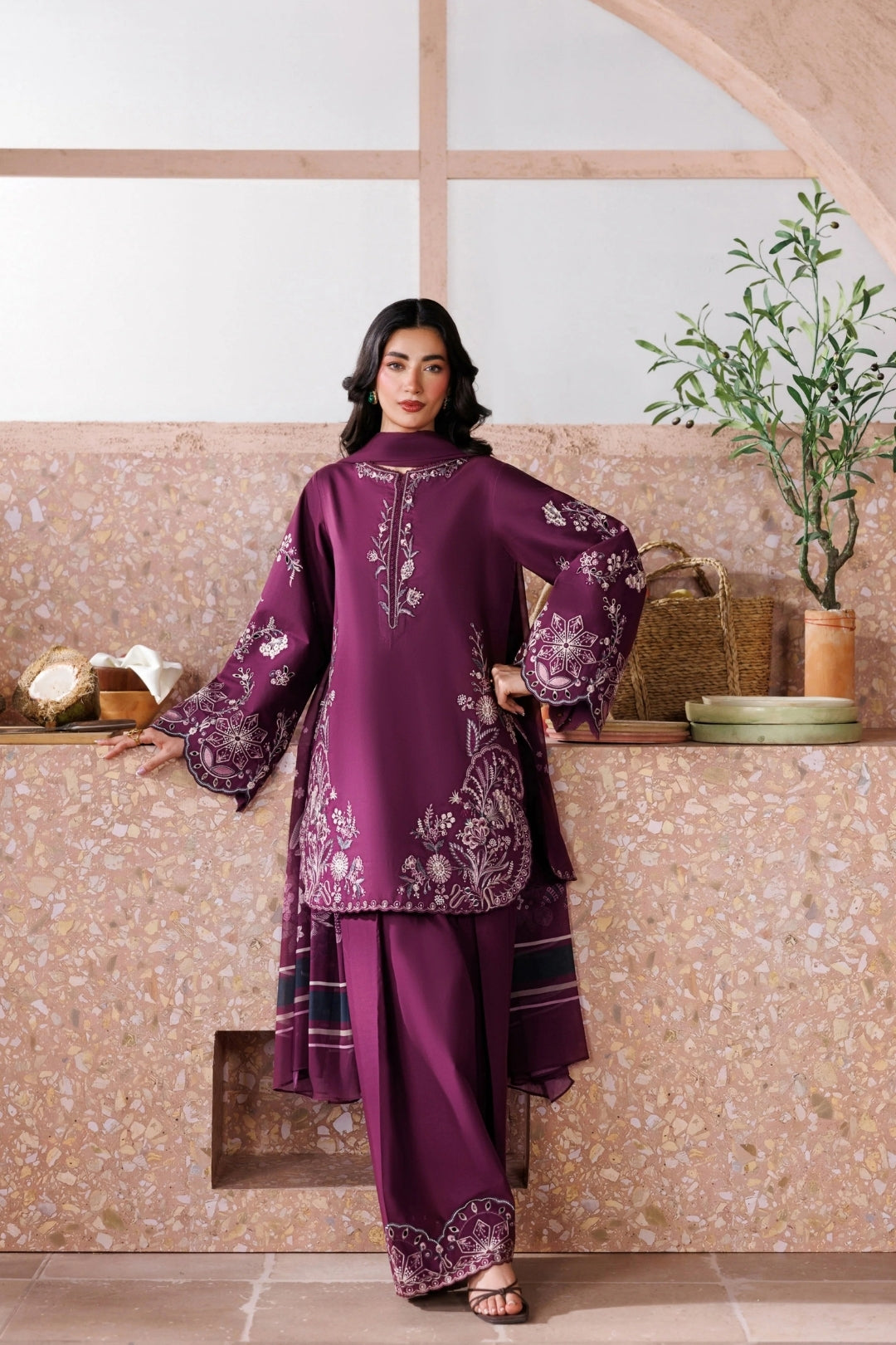 Iris 3 pcs embroiderd dress