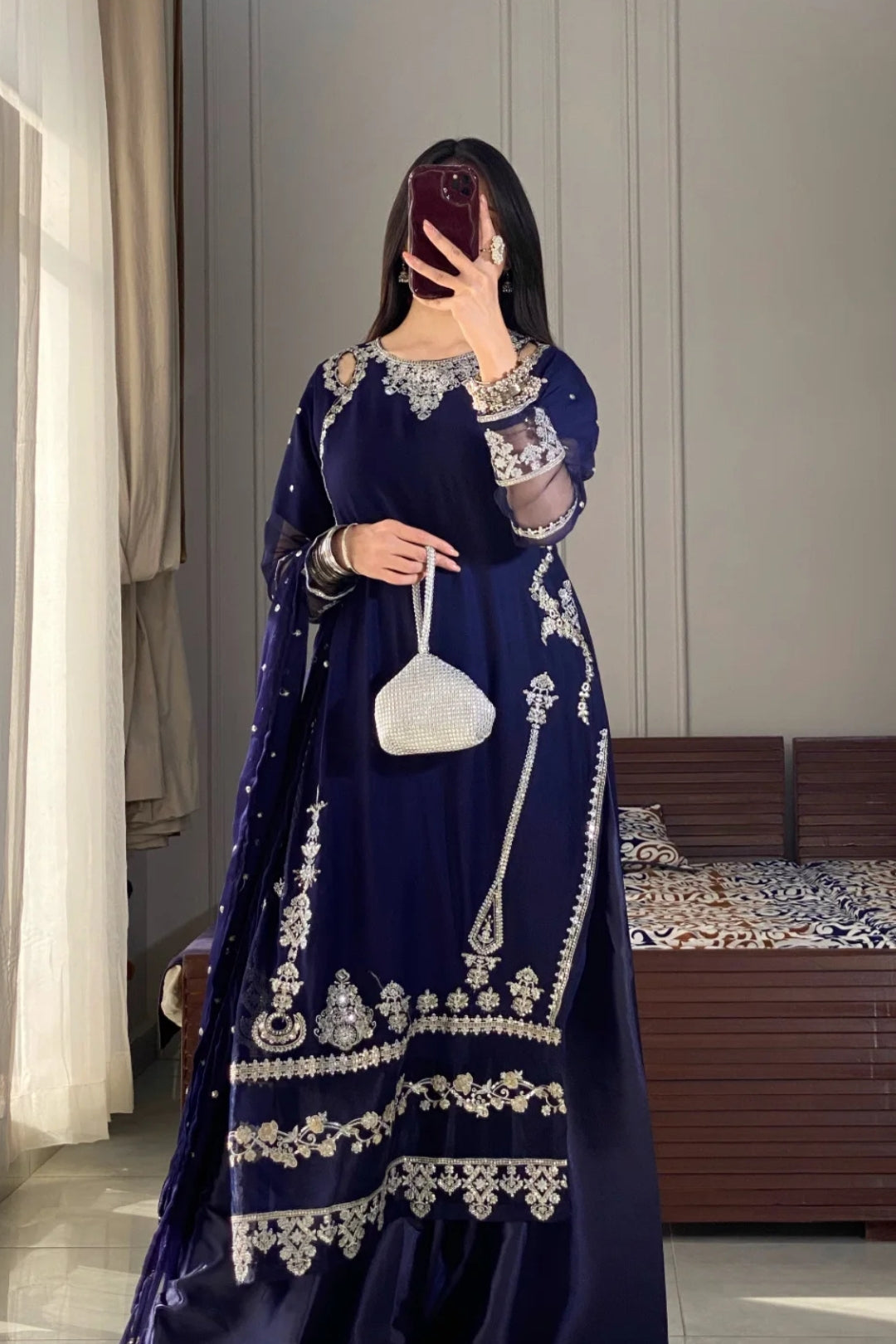 Rahma 3 pcs Embroidered Suit