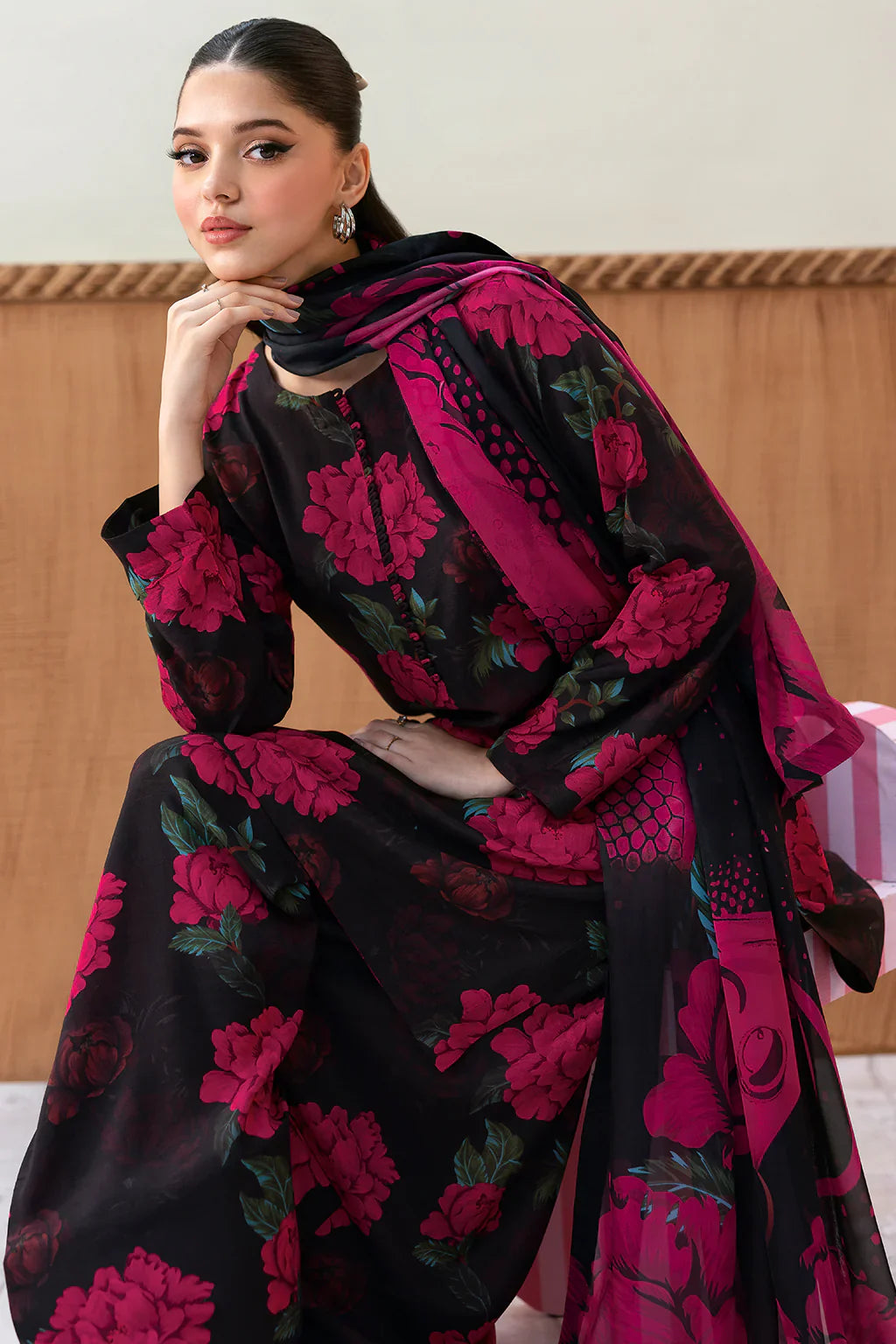 Dark Majestic 3pc printed Dress