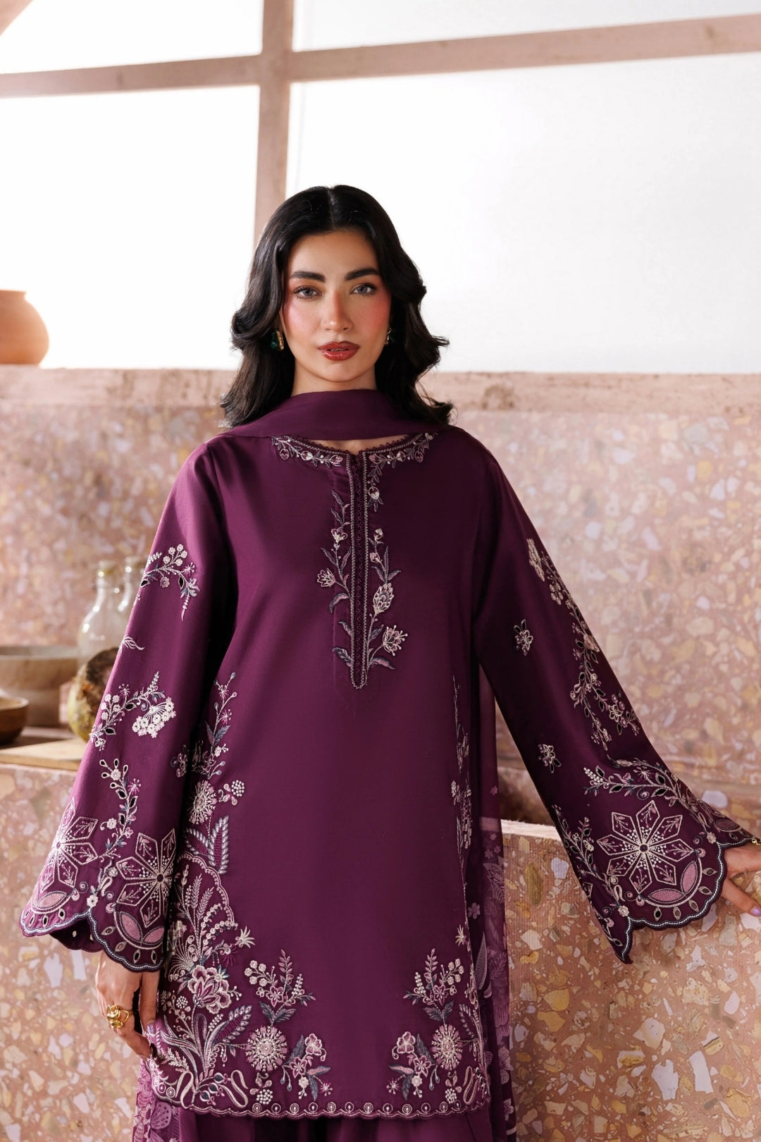Iris 3 pcs embroiderd dress