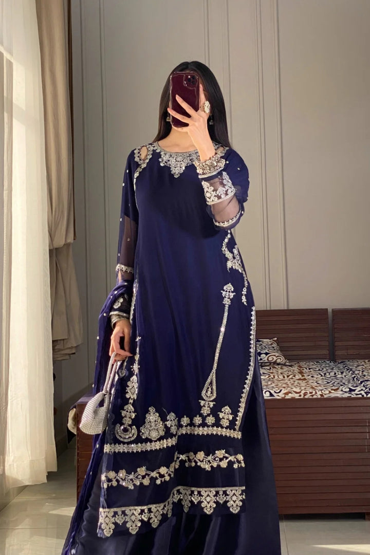 Rahma 3 pcs Embroidered Suit