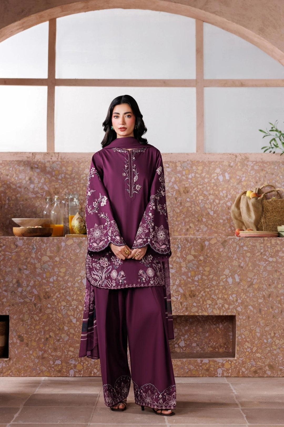 Iris 3 pcs embroiderd dress