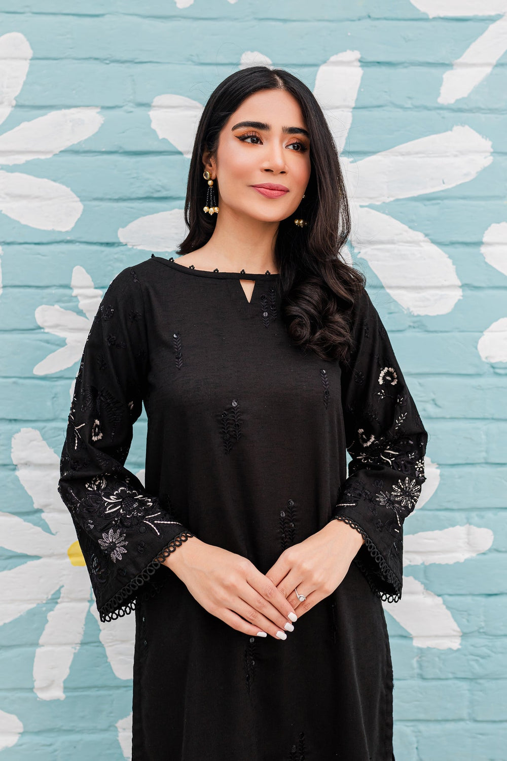 Best Selling - BLACK SPRING - 2PC EMBROIDERED SUIT