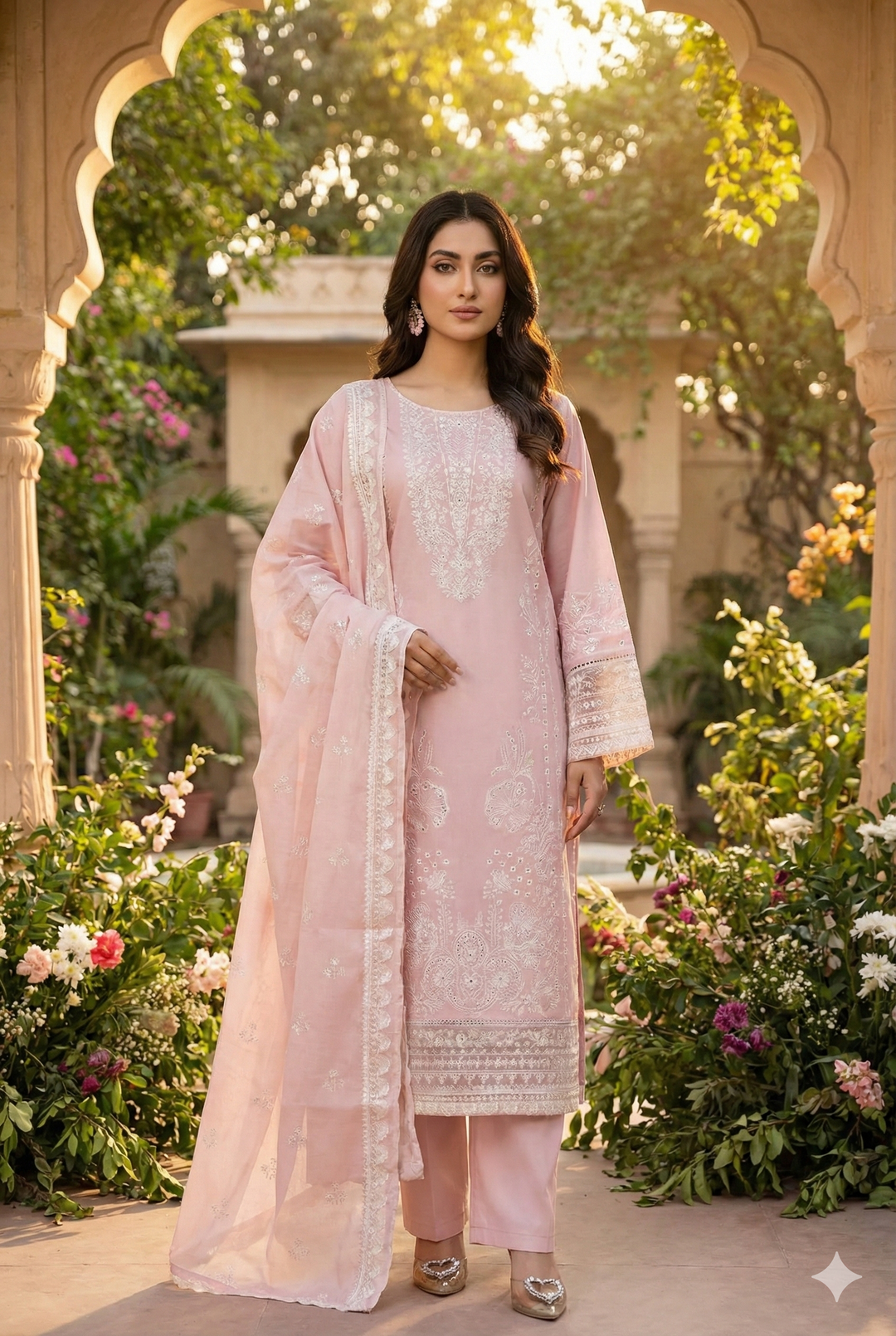 Noor 3pcs Embroidered Dress