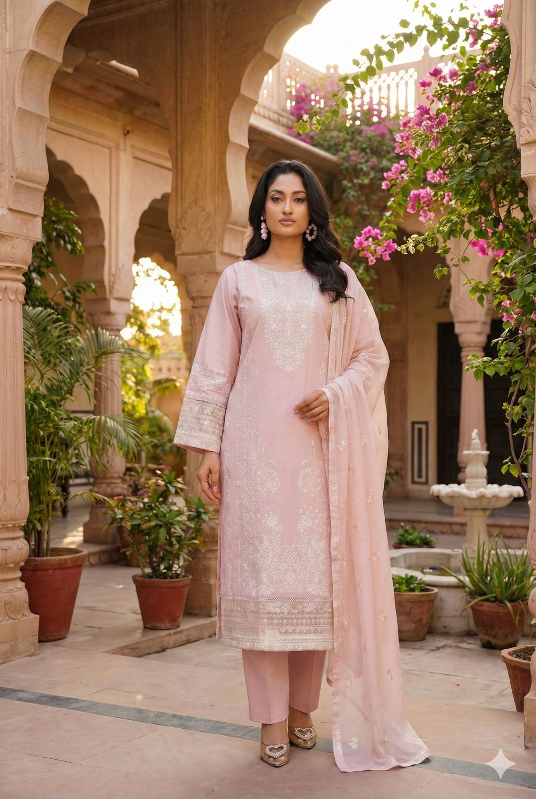 Noor 3pcs Embroidered Dress