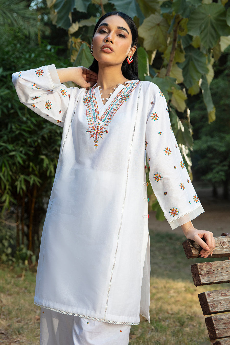 Best Selling - SNOW WHITE - 2PC - EMBROIDERED DRESS