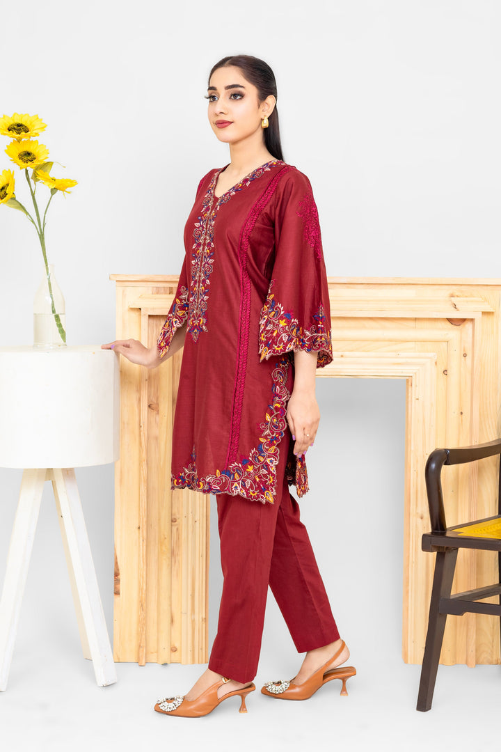 Best Selling - 02 PC EMBROIDERED SUIT