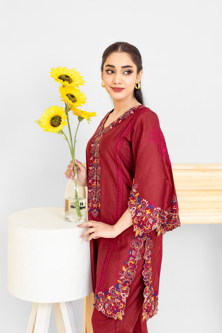 Best Selling - 02 PC EMBROIDERED SUIT