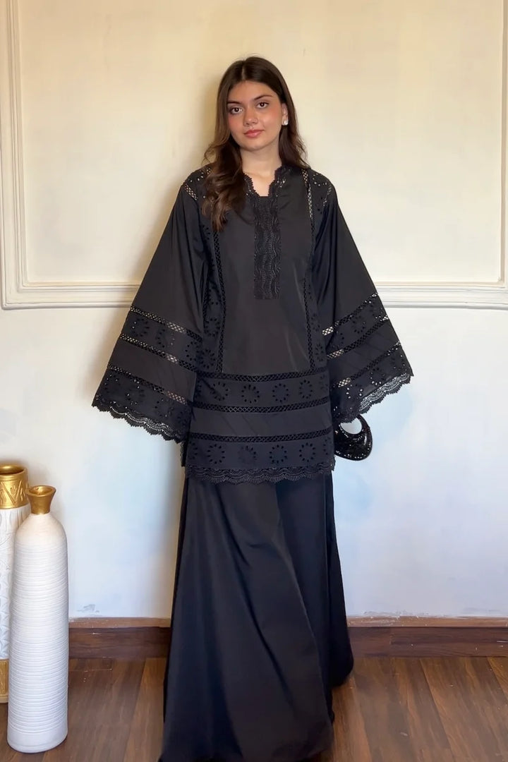 BLACK CHIKANKARI 2-PC SET