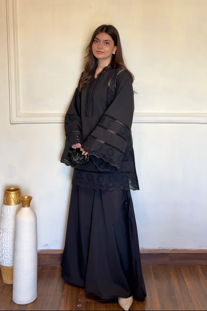 BLACK CHIKANKARI 2-PC SET