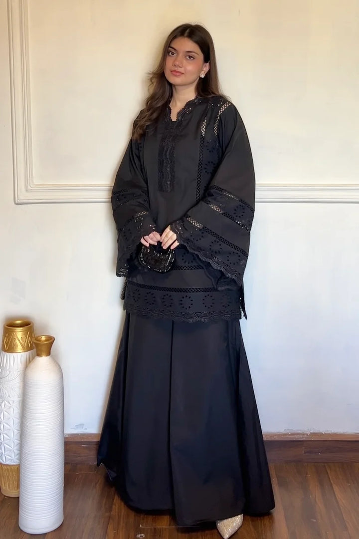 BLACK CHIKANKARI 2-PC SET
