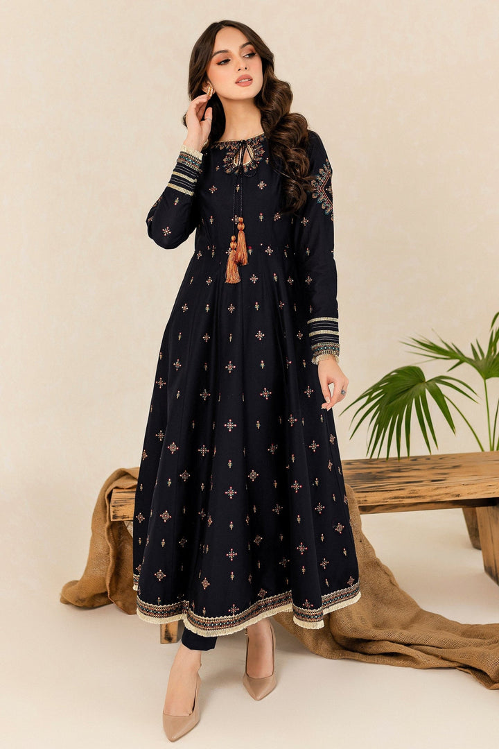 Best Selling - HREEM 02 PC EMBROIDERED BLACK SUIT