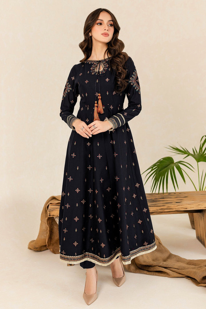 Best Selling - HREEM 02 PC EMBROIDERED BLACK SUIT