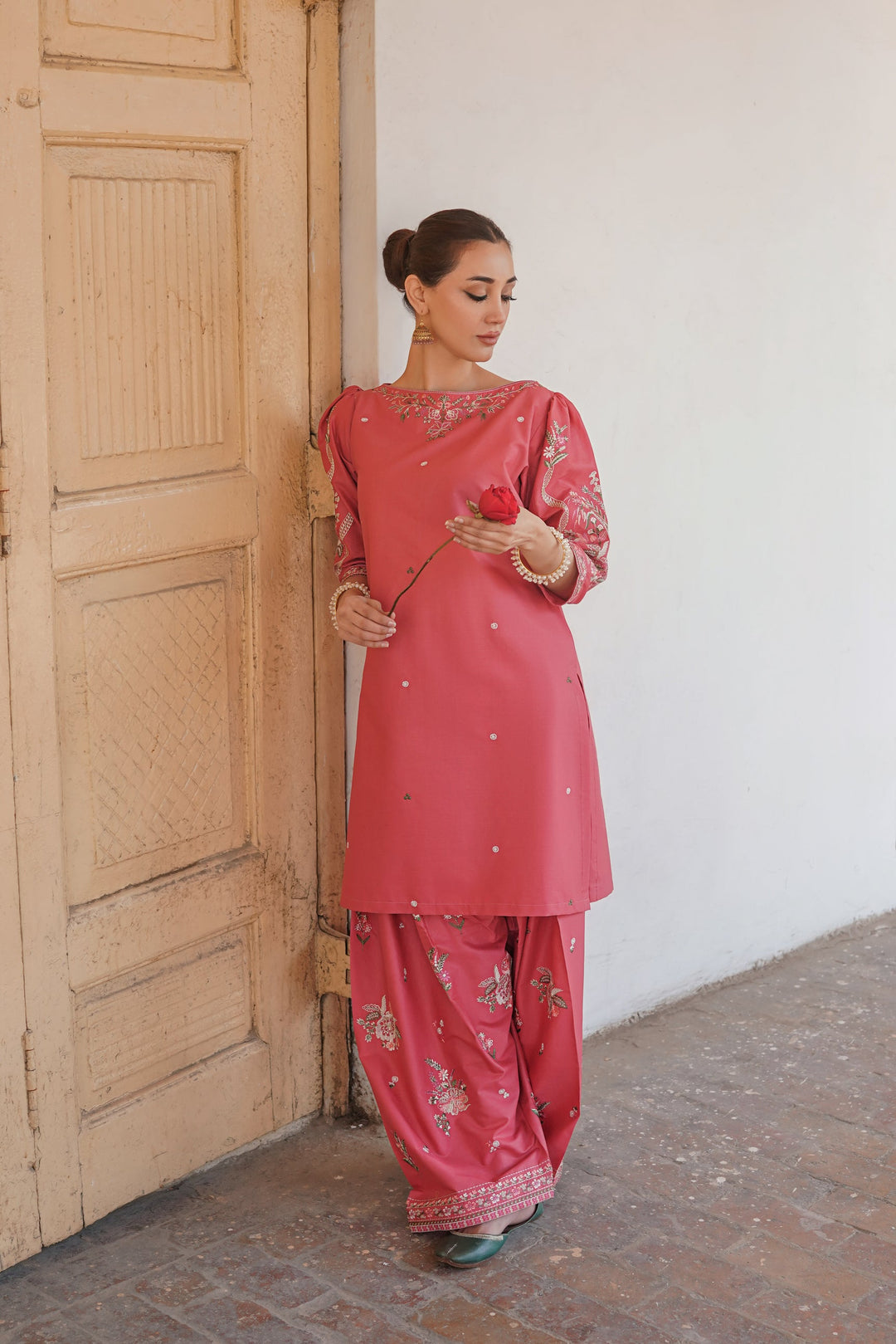 Elegant Embroidered Lawn Two-Piece Dress for Women - Comfortable Summer Style