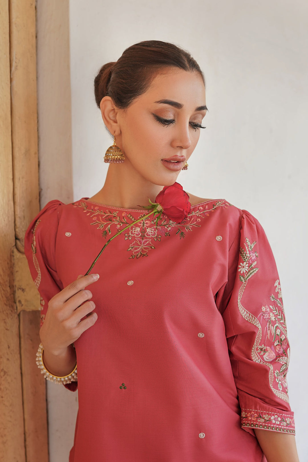 Elegant Embroidered Lawn Two-Piece Dress for Women - Comfortable Summer Style