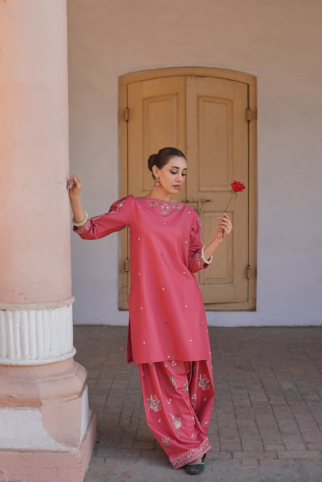 Elegant Embroidered Lawn Two-Piece Dress for Women - Comfortable Summer Style