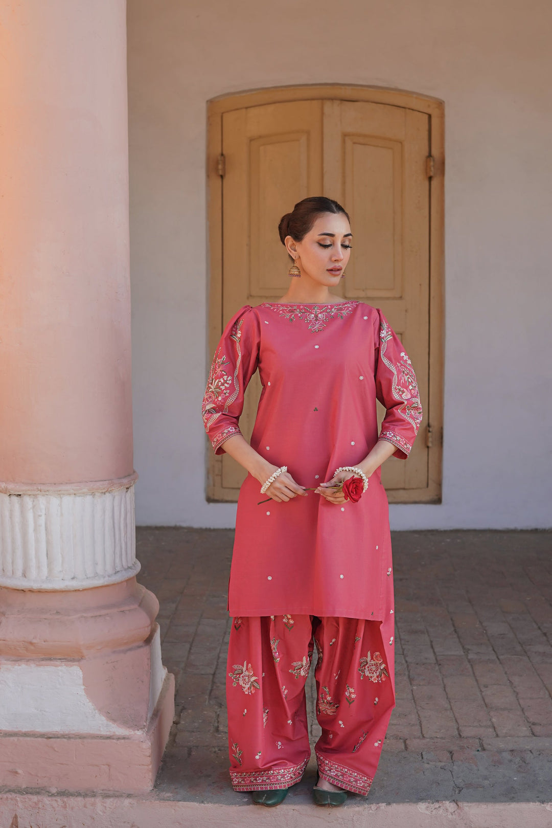 Elegant Embroidered Lawn Two-Piece Dress for Women - Comfortable Summer Style