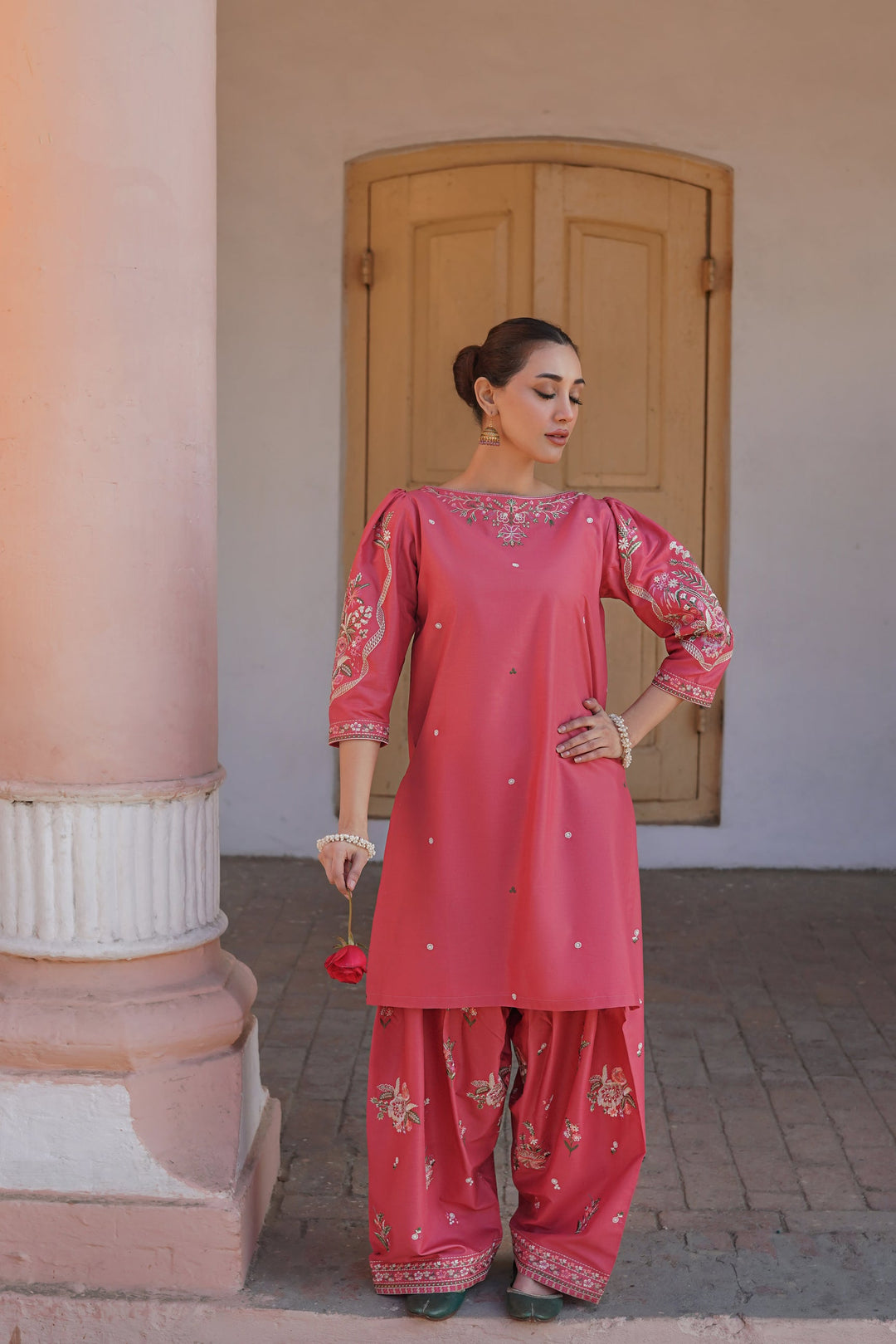 Elegant Embroidered Lawn Two-Piece Dress for Women - Comfortable Summer Style