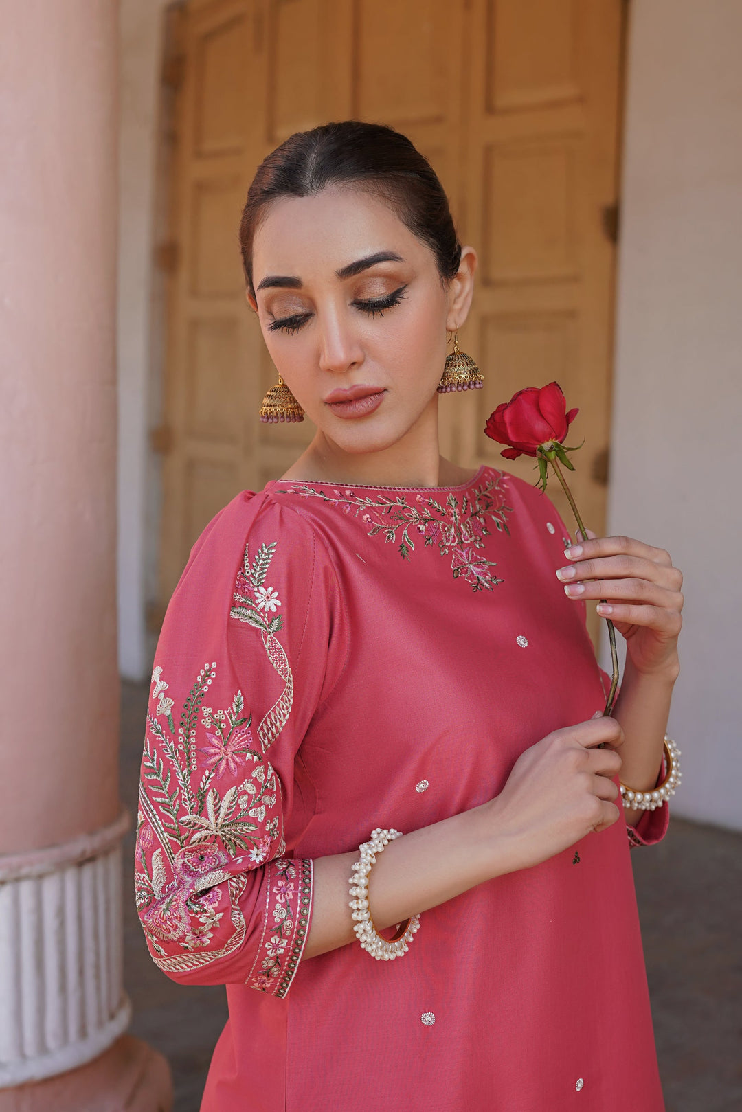 Elegant Embroidered Lawn Two-Piece Dress for Women - Comfortable Summer Style
