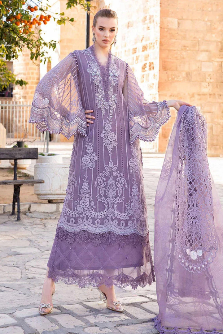 Luxury Lavender Embroidered 3PC DRESS