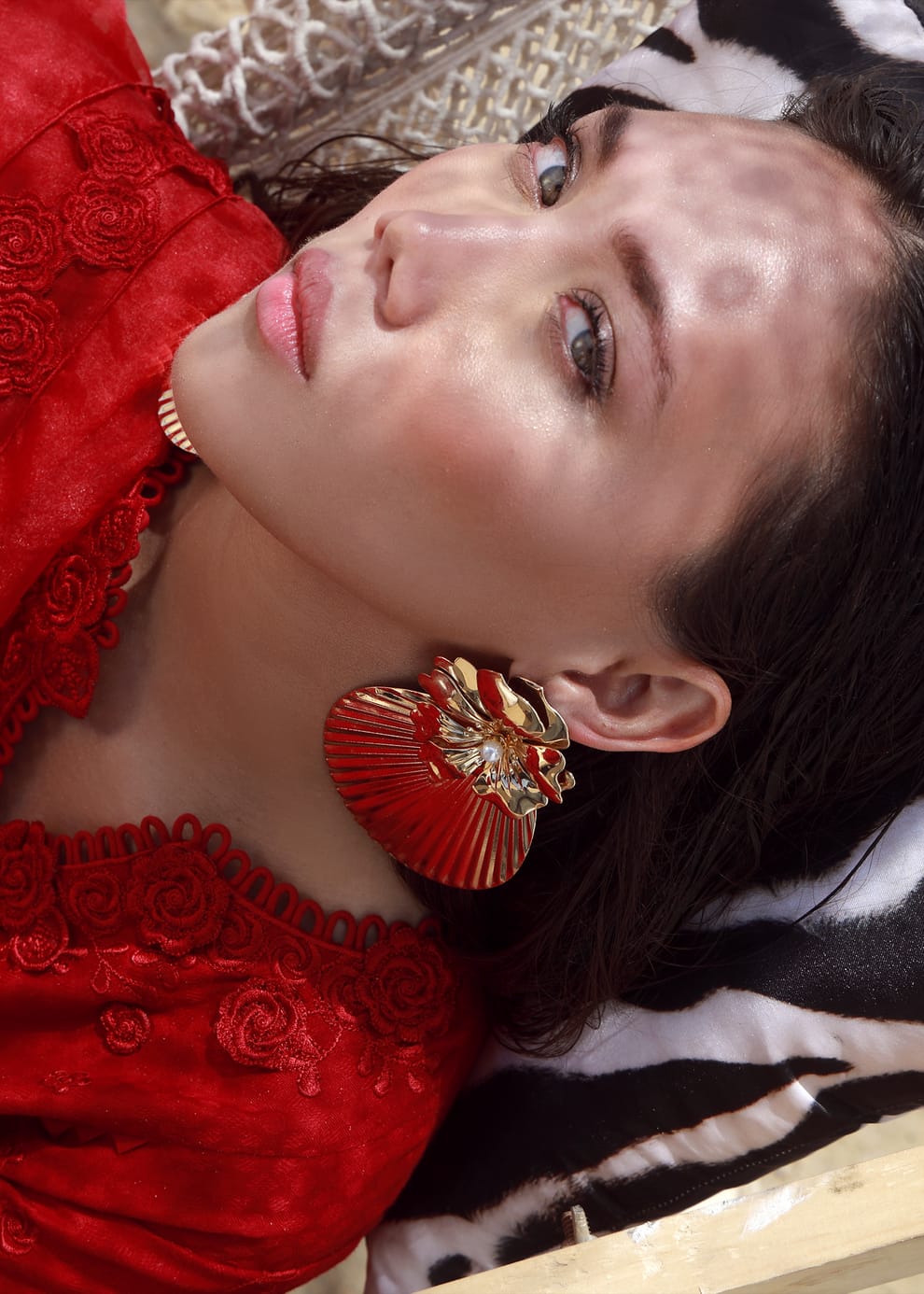 Red Rose Luxury Embroidered Suit